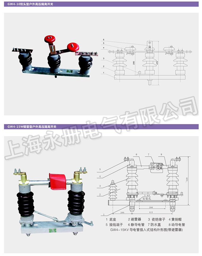 GW4型戶外高壓隔離開關(guān)的外形及結(jié)構(gòu)
